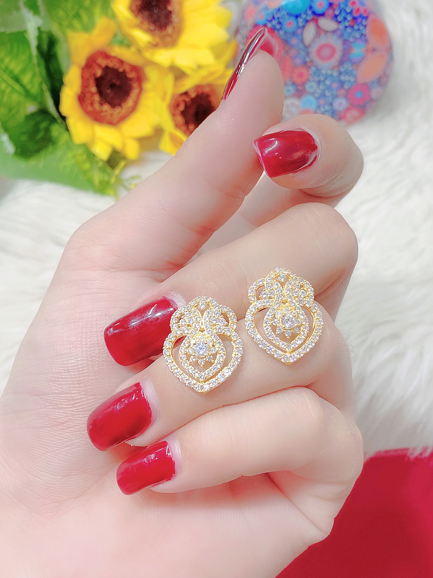 Bông tai kiểu mạ 18.k cực đẹp P297
