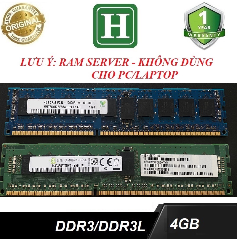 Ram Server ECC REG DDR3 4GB  bus 1333 - không dùng cho máy PC thường/Laptop