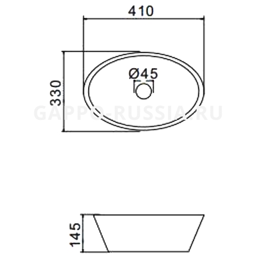 CHẬU LAVABO SỨ GAPPO GT304 - NHẬP KHẨU NGA CHÍNH HÃNG