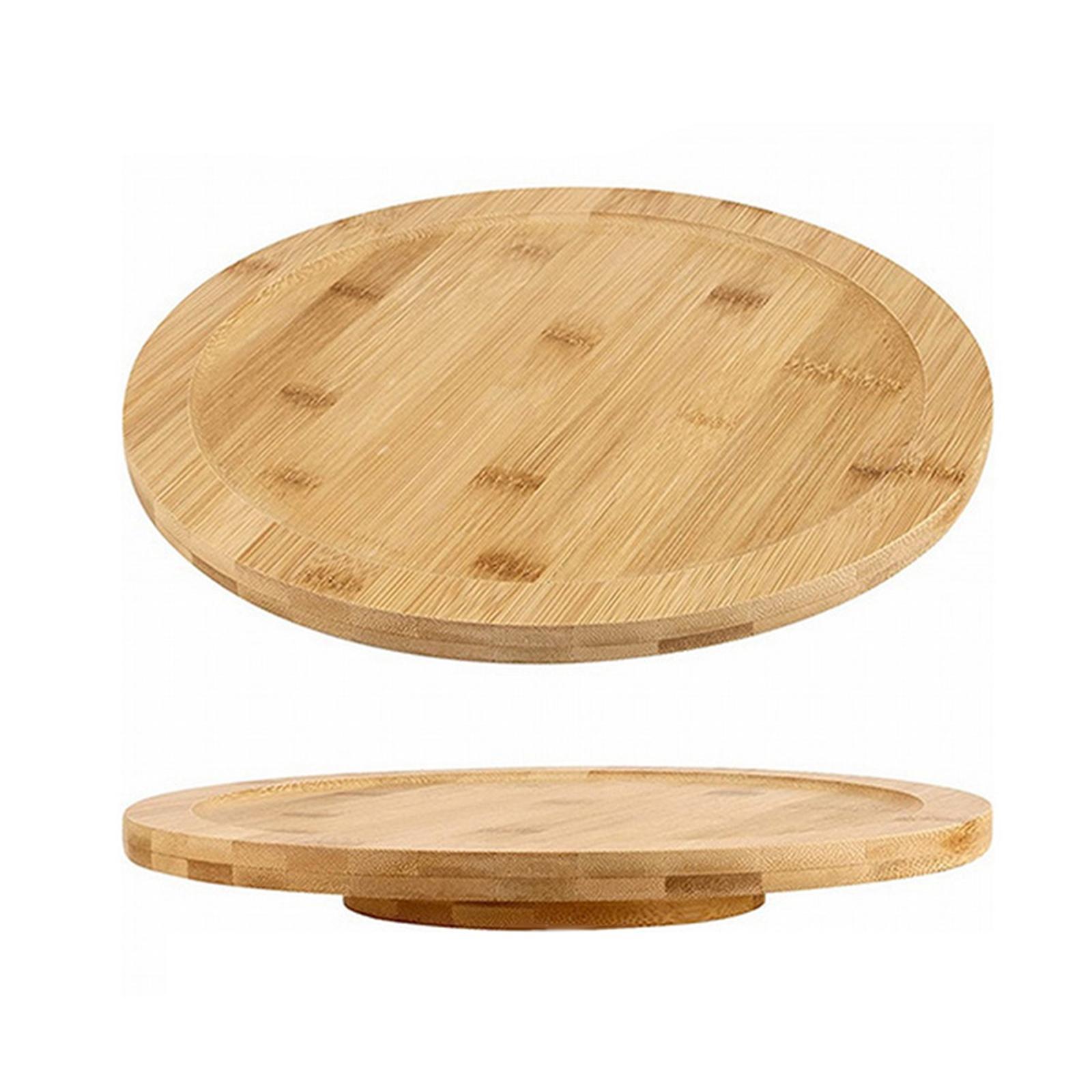 Wooden Round Rotating Plate Wooden Rotating Dining Plate for Cabinet Kitchen