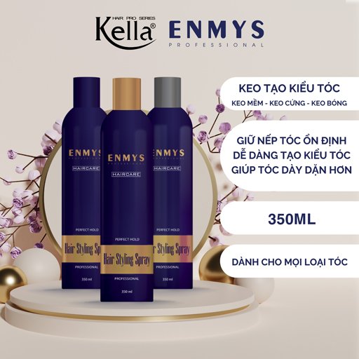 Combo keo xịt tóc Enmys dạng mềm, cứng và bóng