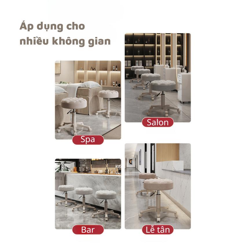 { sẵn hàng- loại 1 da PU} Ghế xoay chuyên dụng cho các spa, trang điểm, văn phòng