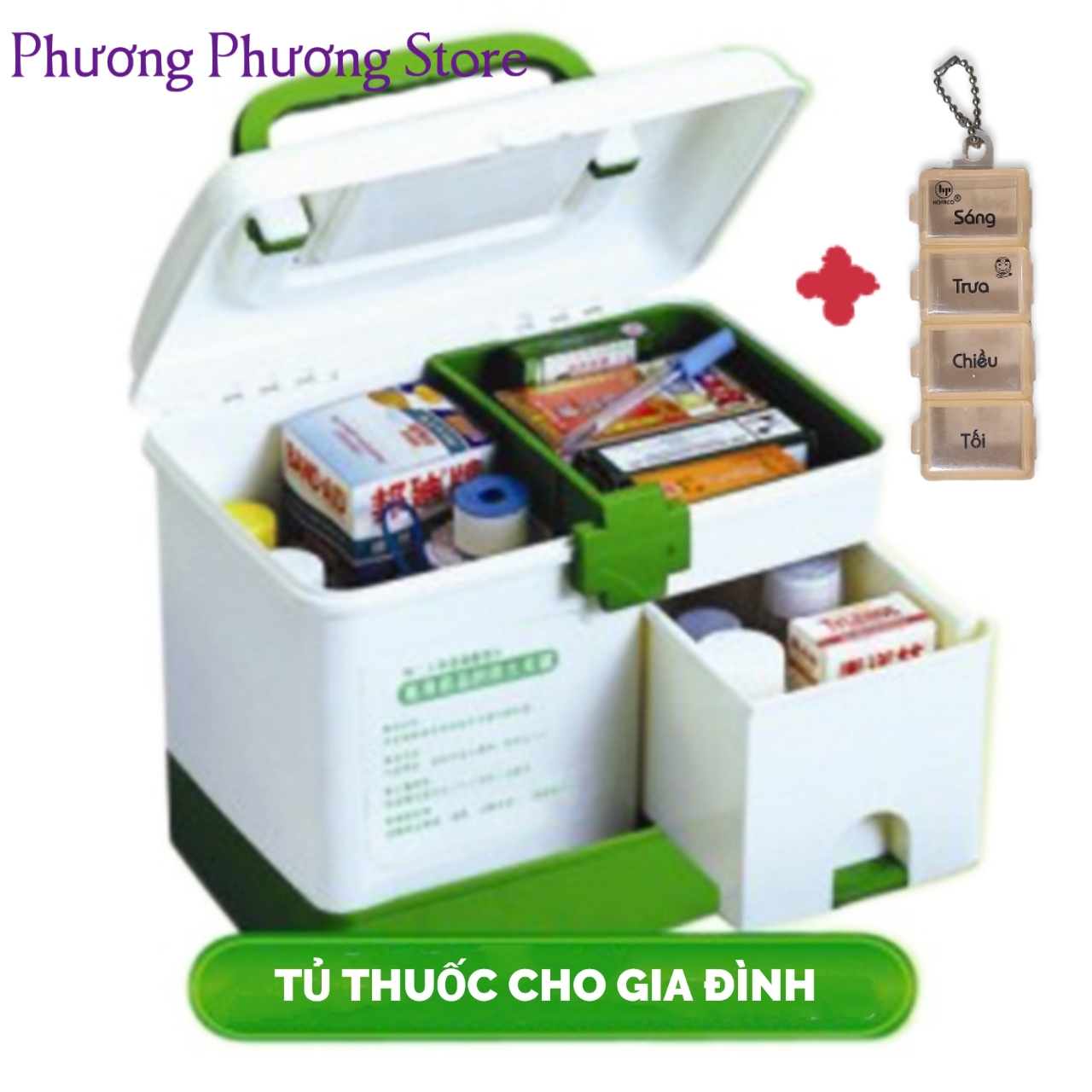 Tủ Đựng Thuốc Y Tế Cho Gia Đình Tủ Đựng Thuốc Y Tế Di Động 3 Tầng Cao Cấp Kèm Hộp Chia Thuốc