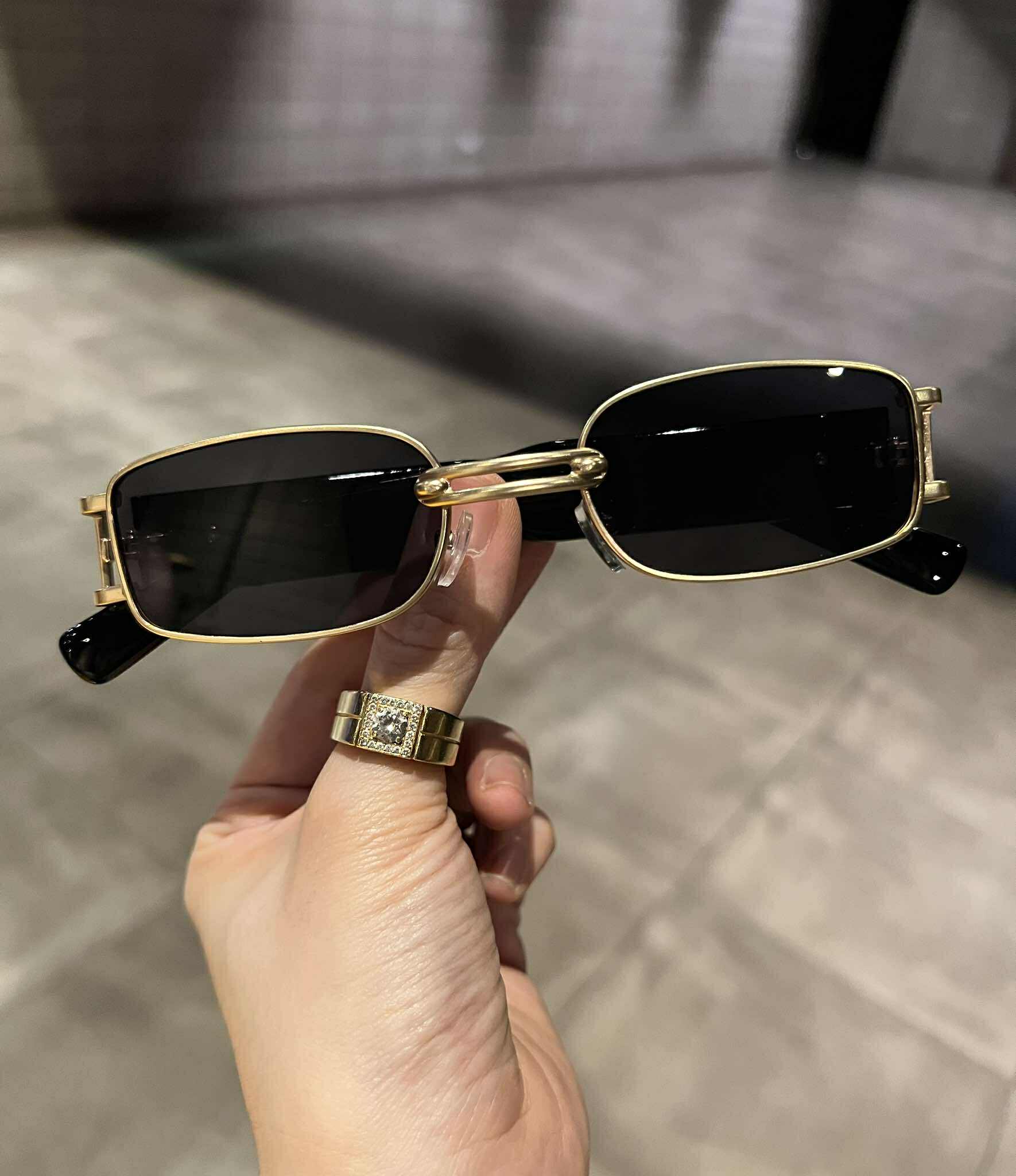 Kính râm unisex Mắt vuông nhỏ mini chống nắng, chống lóa thời trang Hàn Quốc cao cấp