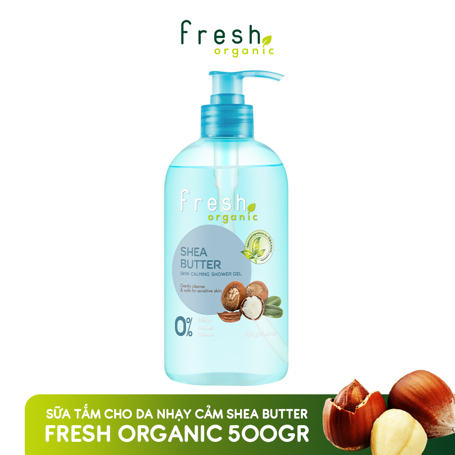 Gel tắm Fresh Organic Chăm sóc da nhạy cảm chiết xuất Bơ hạt mỡ 500g