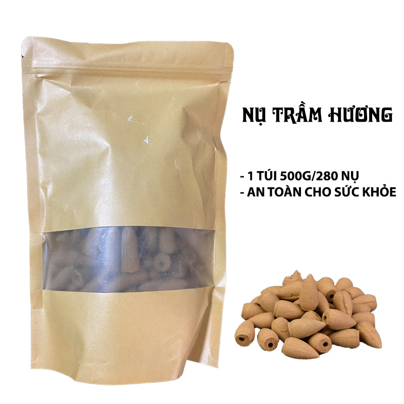 Nụ trầm hương khói ngược, an toàn 100% xông thơm nhà đón tài lộc túi 500g 280 nụ