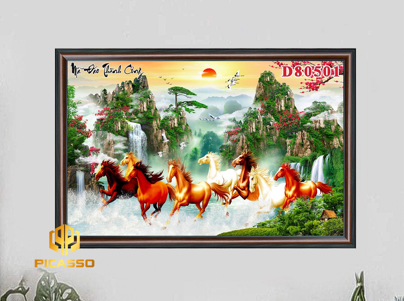 Tranh kính cường lực Bát mã tung hoành D805 35