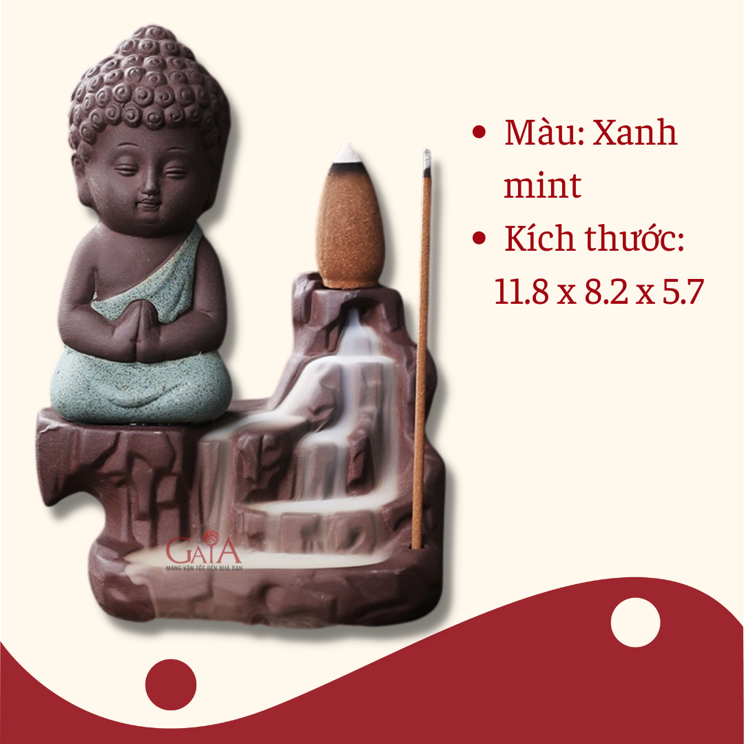 Đế đốt nhang xông trầm tượng Như Lai tạo dòng khói đẹp mắt