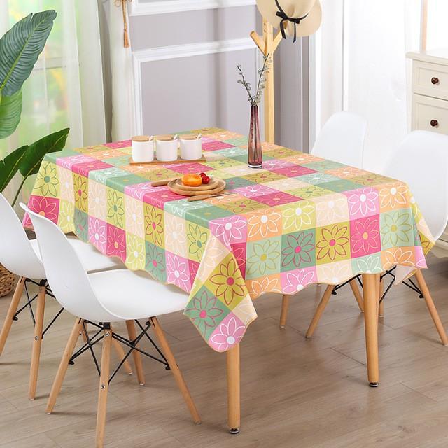Khăn Trải Bàn Họa Tiết Hoa Cúc Chống Thấm Nước Tiện Dụng