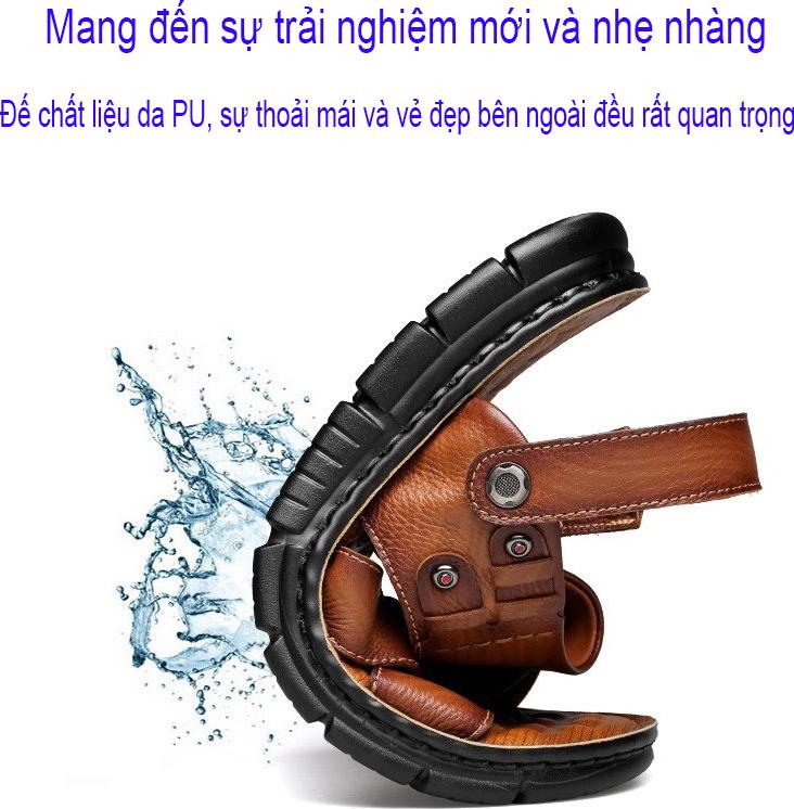 Giày Sandal công sở đế mềm da bò thật kiểu dáng Hàn Quốc thiết kế hiện đại mã 51632 - Đen - 40