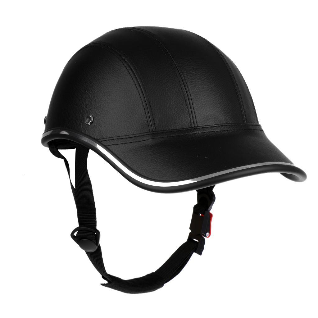 2Pcs Baseball Cap Style Motorcycle Helmet Bike Cycling Helmet Anti-UV Visor Black