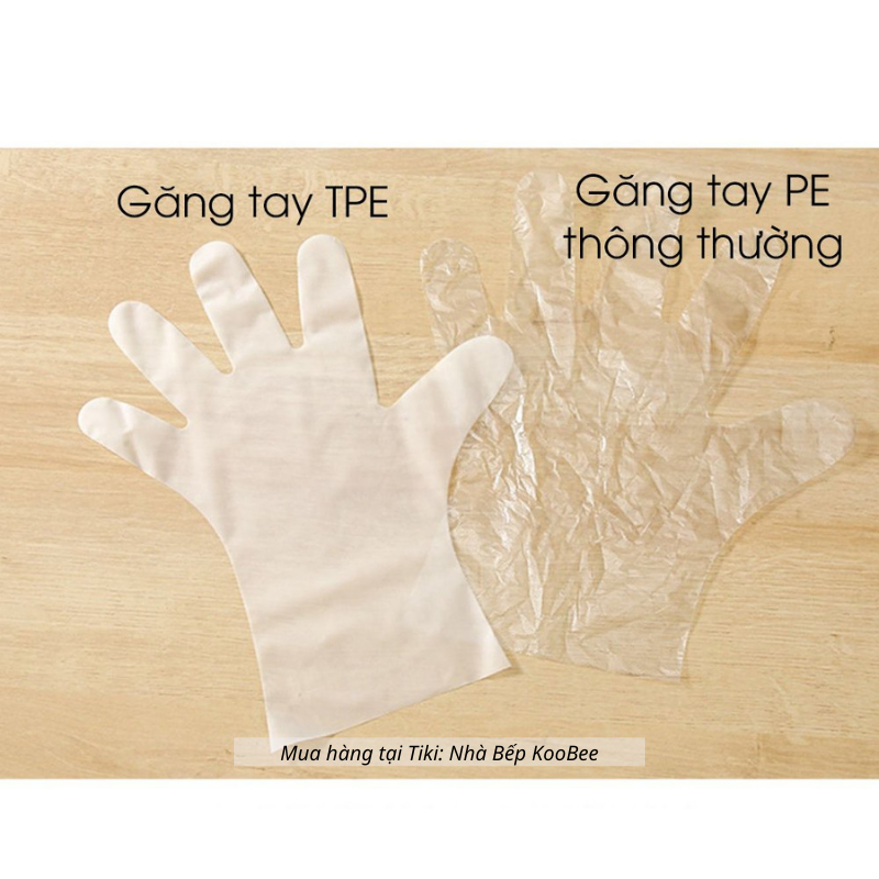 Hộp 100 găng tay làm bếp TPE kháng khuẩn siêu dai cảm ứng điện thoại KooBee