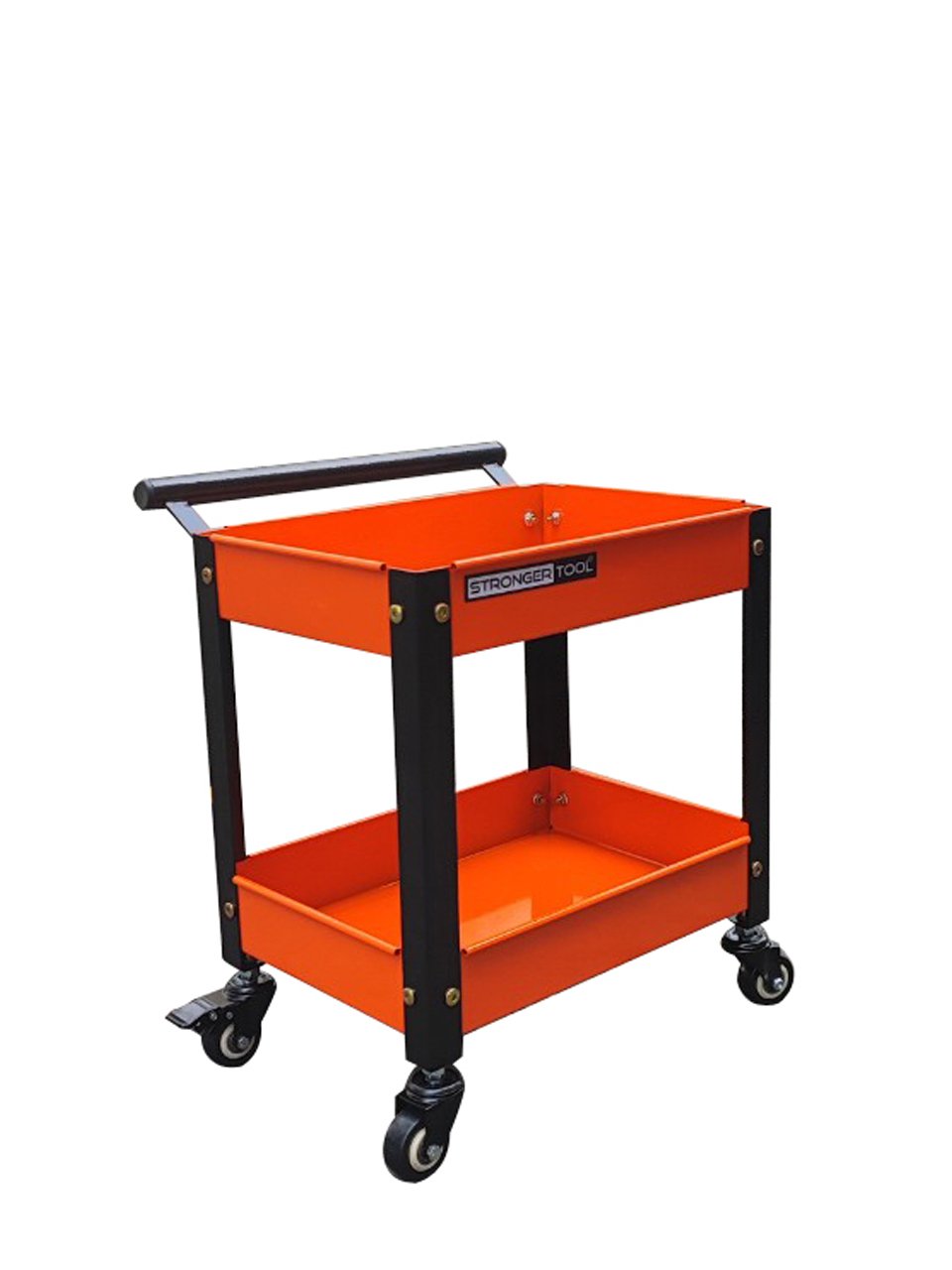 Xe đẩy dụng cụ mini 2 tầng có tay nắm thép sơn tĩnh điện