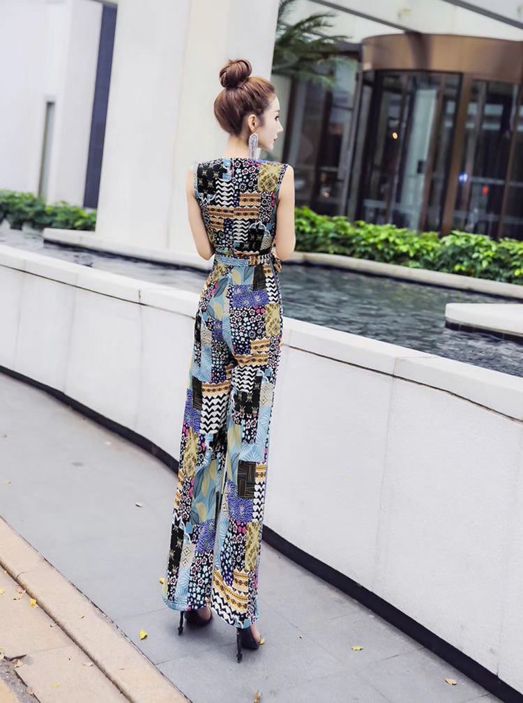 Jumsuit họa tiết hoa form dài