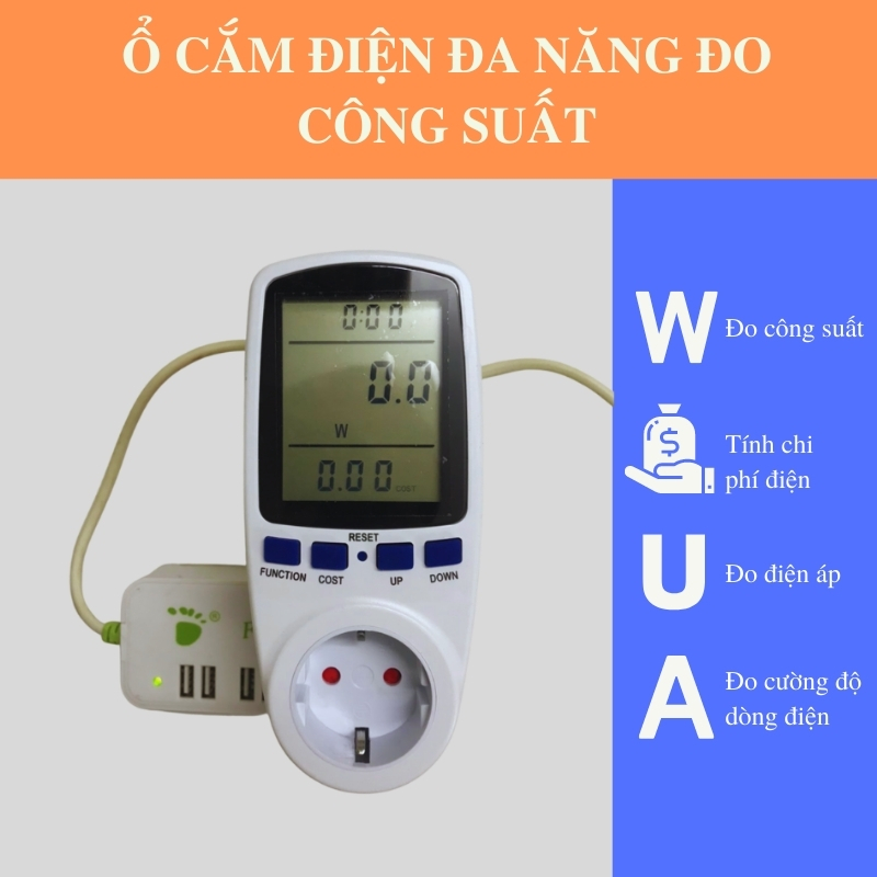 Ổ cắm điện thông minh đo công suất đa năng