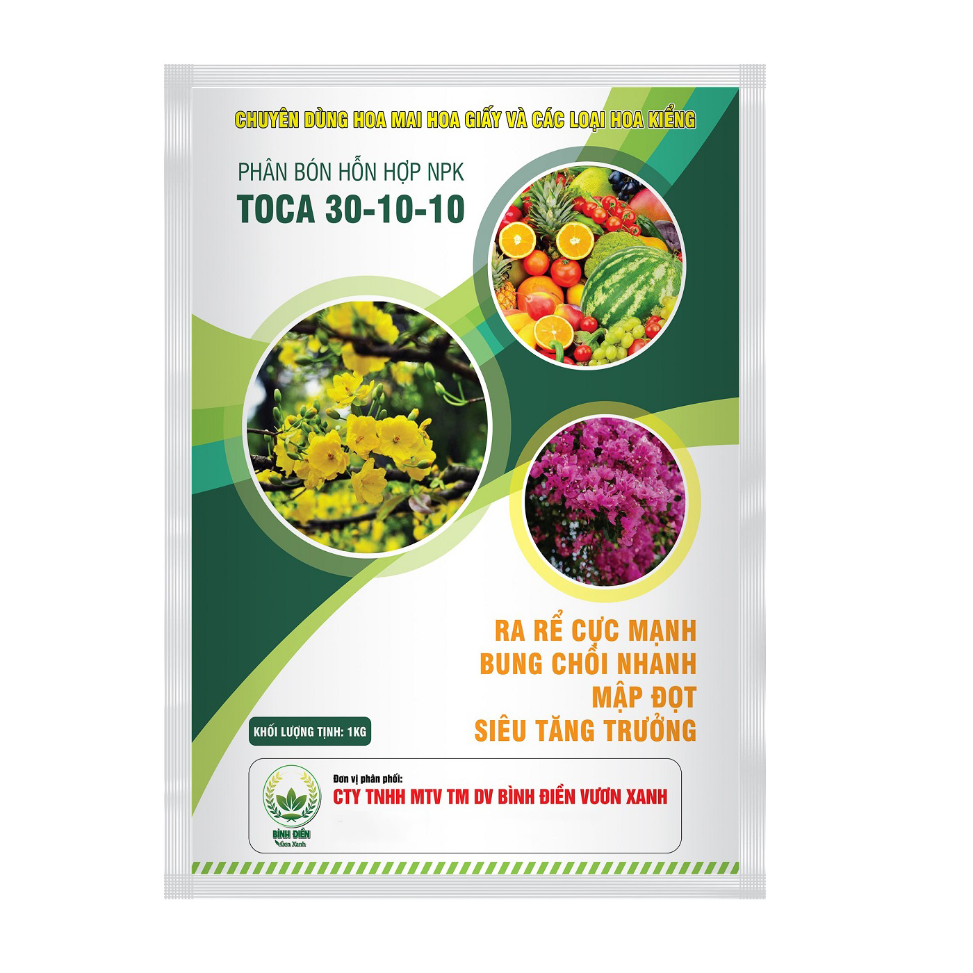 Phân bón NPK TOCA 30-10-10 cao cấp chuyên dùng cho rau củ quả - hoa cảnh giúp siêu tăng trưởng - ra rễ - bung chồi - mập đọt