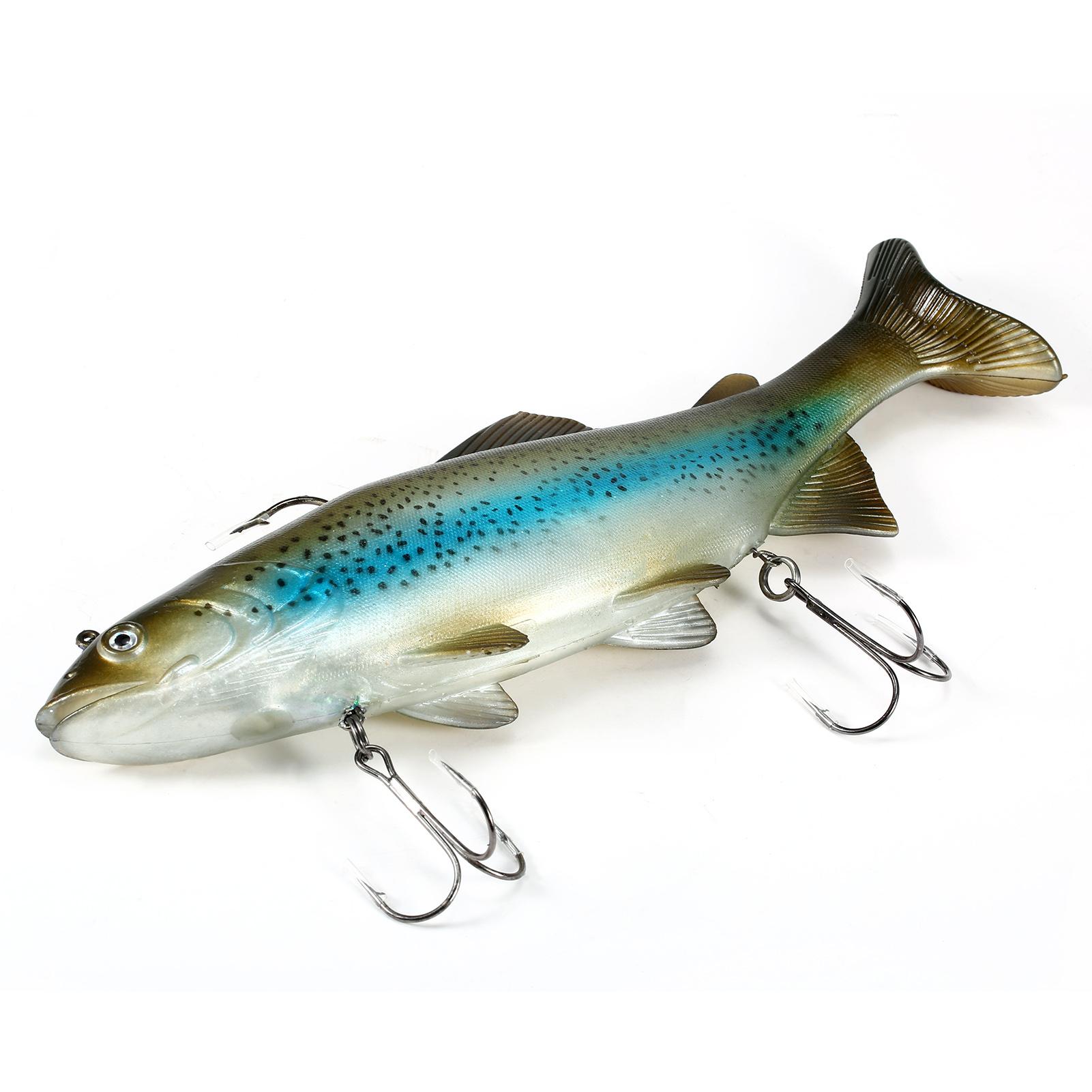 30cm / 11.8 Inch Lifelike PVC Fishing Lure Soft Bait Artificial Sea Fishing Lure with Hooks