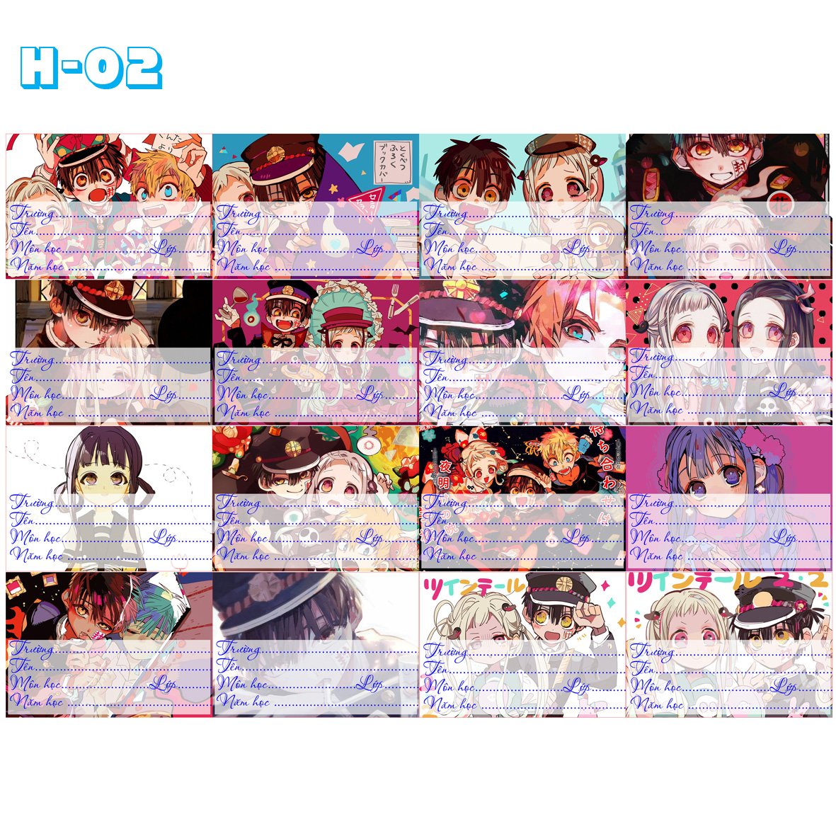 Nhãn vở set 32 nhãn Jinbaku shounen hanako-kun