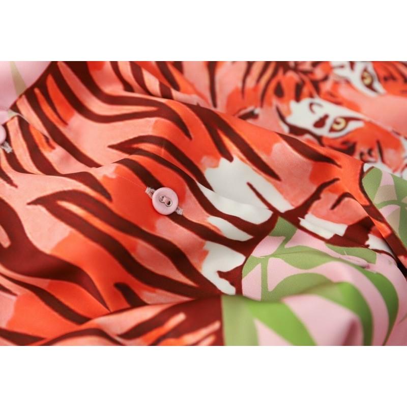 PIJAMA HOẠ TIẾT CANH DƠI TAY LỠ HỔ HỒNG CAO CẤP