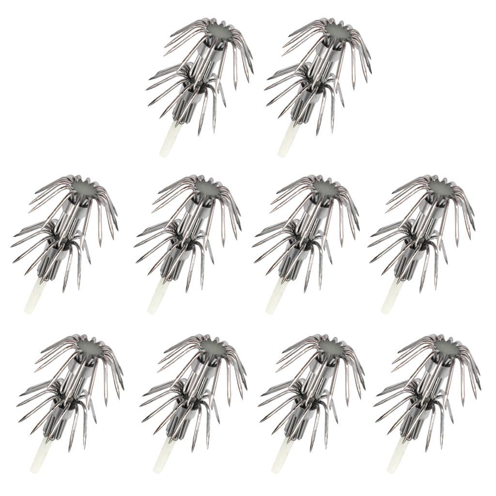 20pcs Luminous Squid Lure Hooks Egi Jig Hook Hard Baits Night Fishing Tackle