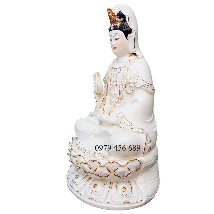 Tượng Quan Âm sứ cao 41cm