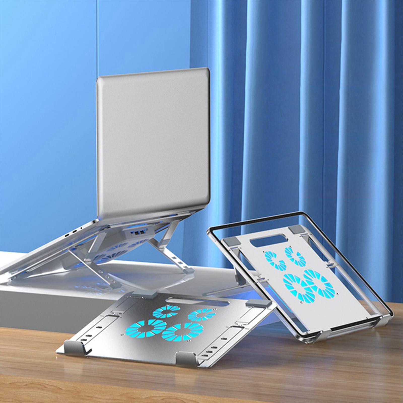 Laptop Stand with Cooling Fan Notebook Riser Aluminum Alloy for Notebook