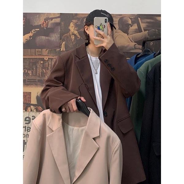 Áo blazer nâu sô cô la (chocolate) cúc tay