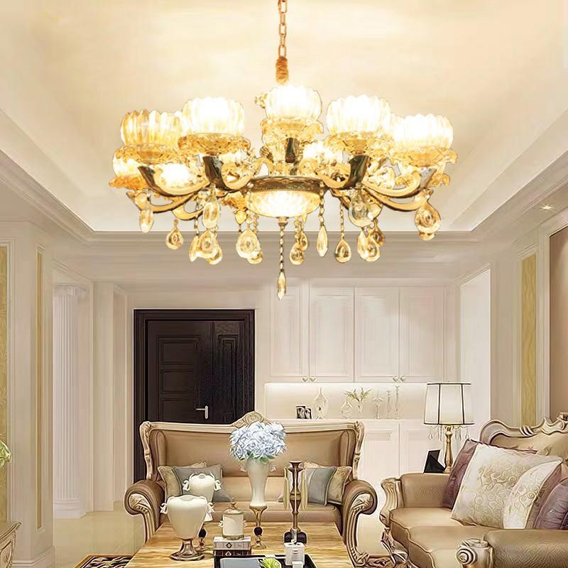 Đèn chùm sang trọng loại 15 tay trang trí nội thất hiện đại - kèm bóng LED chuyên dụng.