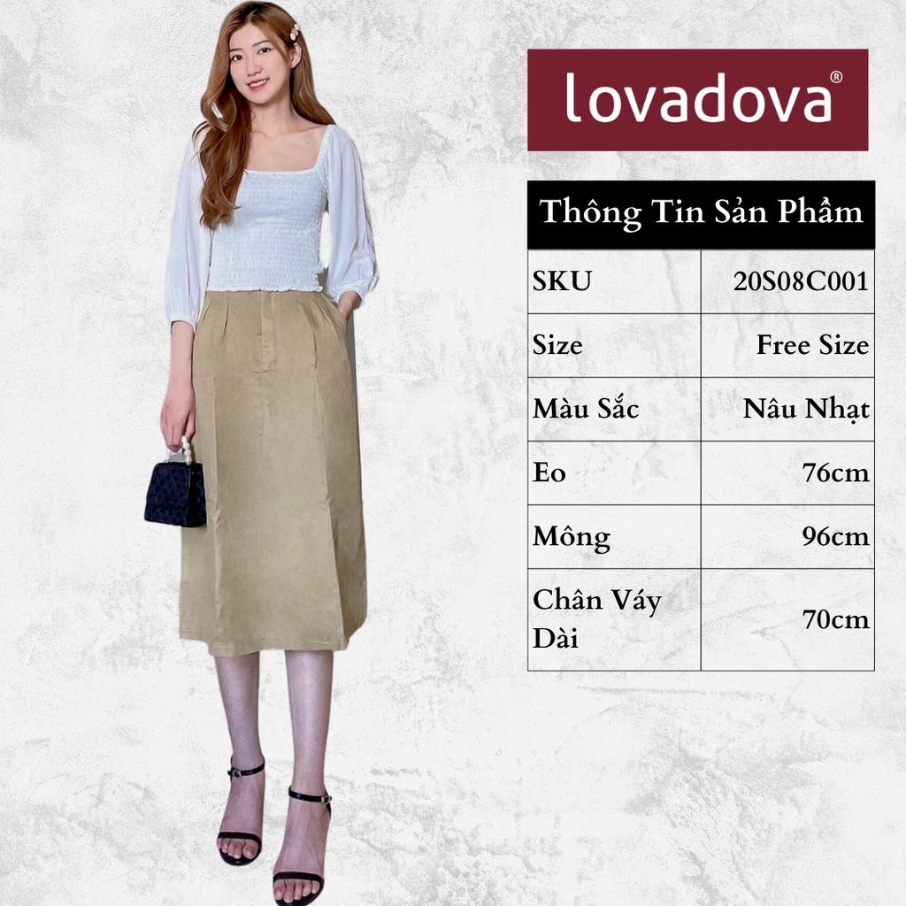 Chân Váy, Cách Điệu Có Túi, Màu Nâu Nhạt - Lovadova 20S08C001