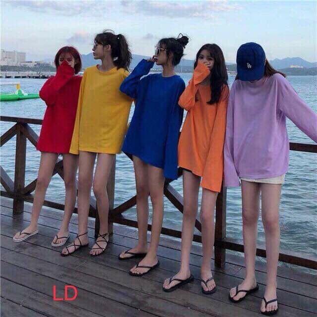 Áo thụng trơn dài tay k bo đủ 14 màu