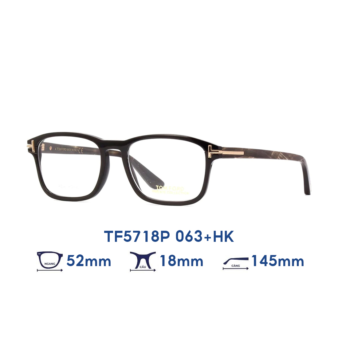 GỌNG KÍNH UNISEX TOMFORD TF5718P 063+HK (52-18-145)