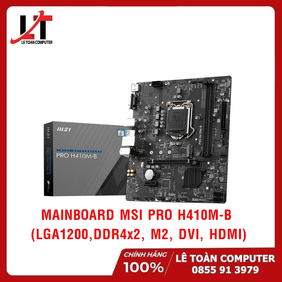 MAINBOARD MSI PRO H410M-B (LGA1200,DDR4x2, M2, DVI, HDMI) - HÀNG CHÍNH HÃNG