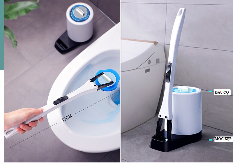 Cọ Chà Bồn Cầu Vệ Sinh Toilet Nhà Tắm diệt vi khuẩn - Đầu cọ dùng một lần