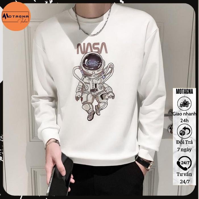 Áo nỉ dài tay nam, Áo thu đông cao cấp chất đẹp dày dặn hot trend in NASA mã NZ111