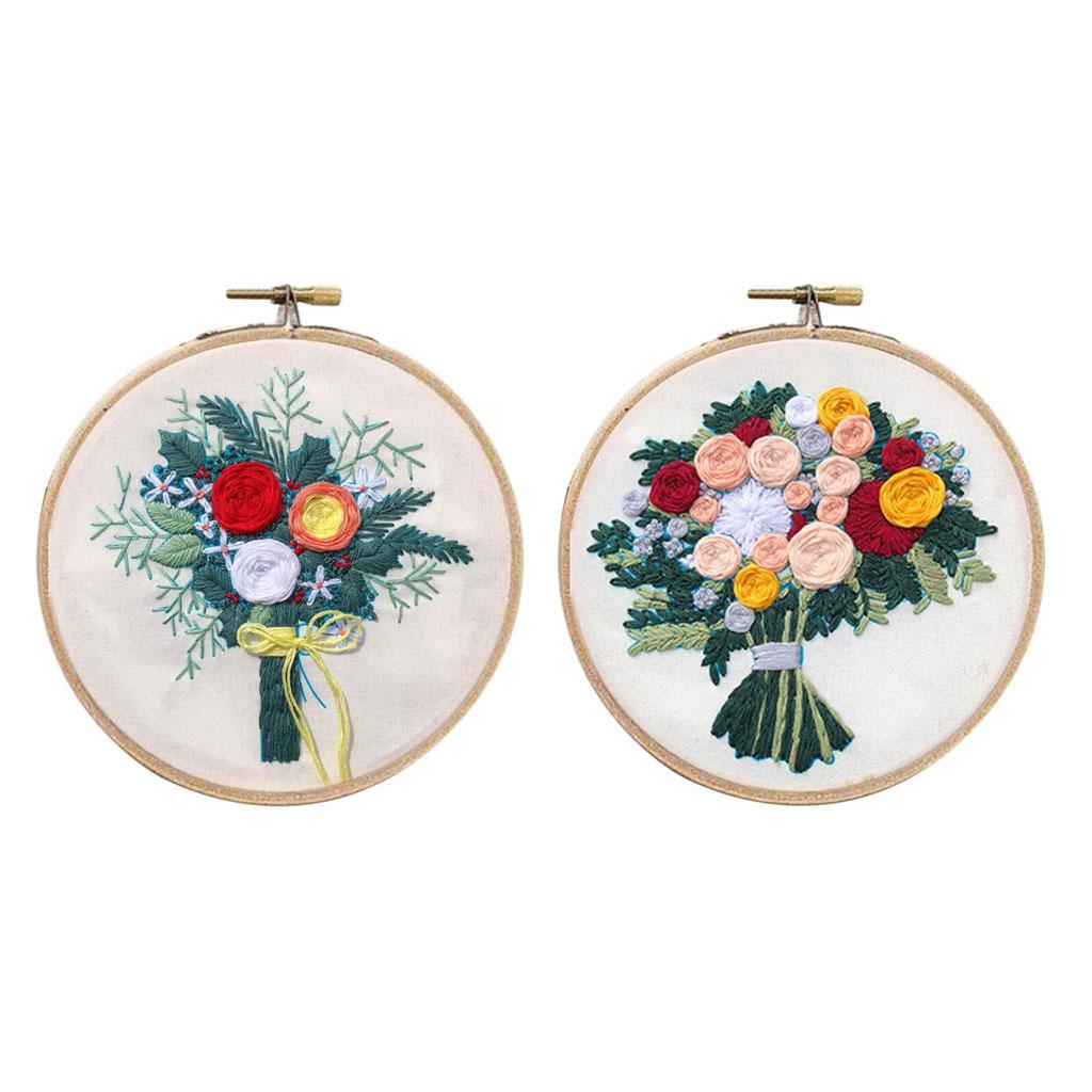 Full Range of Embroidery Starter Kit Bouquet Cross Stitch Crafts Style 1