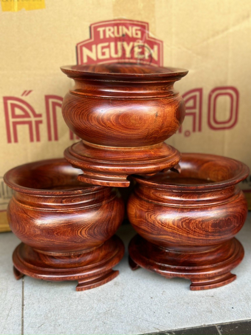 Bát nhang, lư hương gỗ cao cấp 14 CM