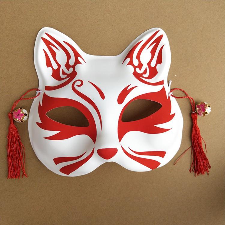 Mặt Nạ Cáo Hóa Trang Halloween phong cách Nhật Bản-Mặt Nạ Nửa Mặt Hình Cáo