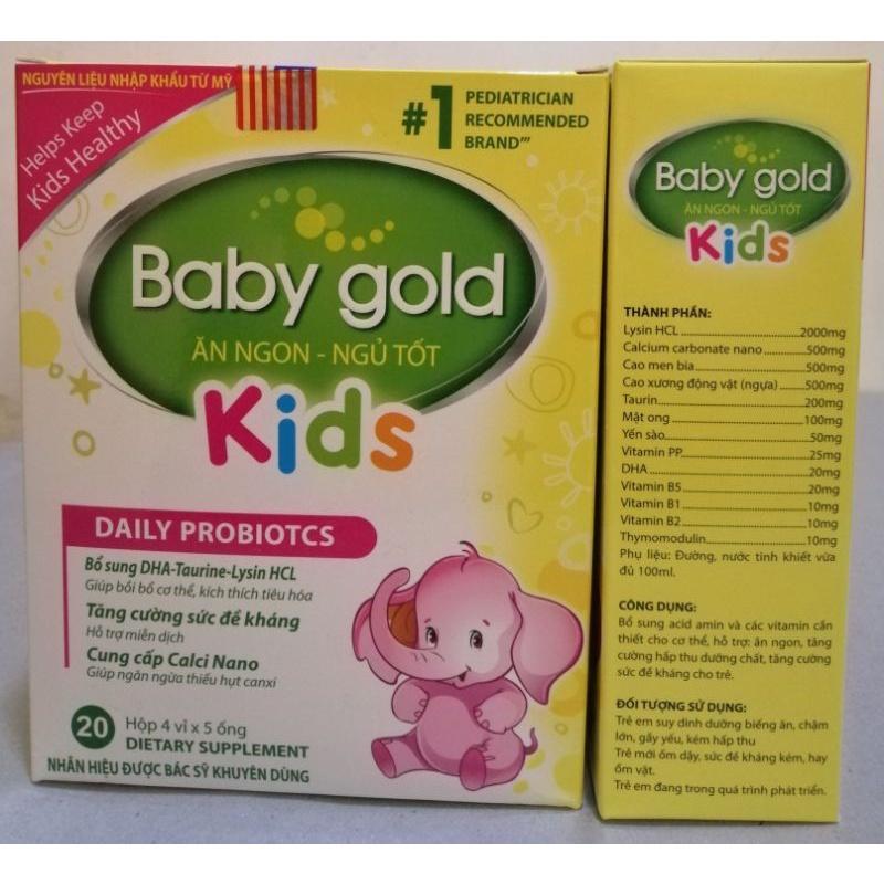 Baby Gold Kids tiêu hoá khoẻ trẻ ăn ngon - giúp bé ăn ngon ngủ tốt - bé thông minh