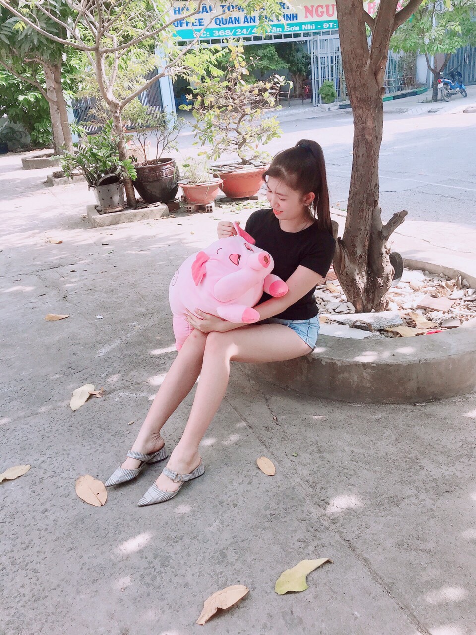 Gấu Bông Heo mắt hí Đáng Yêu Mặt Phê Sữa Dành Cho Bé size 65cm