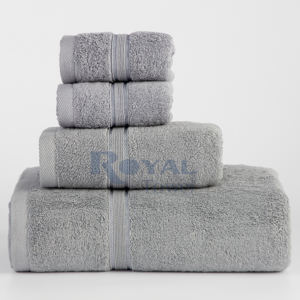 Combo 4 khăn tắm gội mặt cao cấp Royal 100% cotton siêu thấm hút, không đổ lông, không phai màu