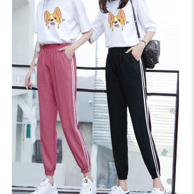 Set Jogger Line Phối Thun Unisex Chó Cute