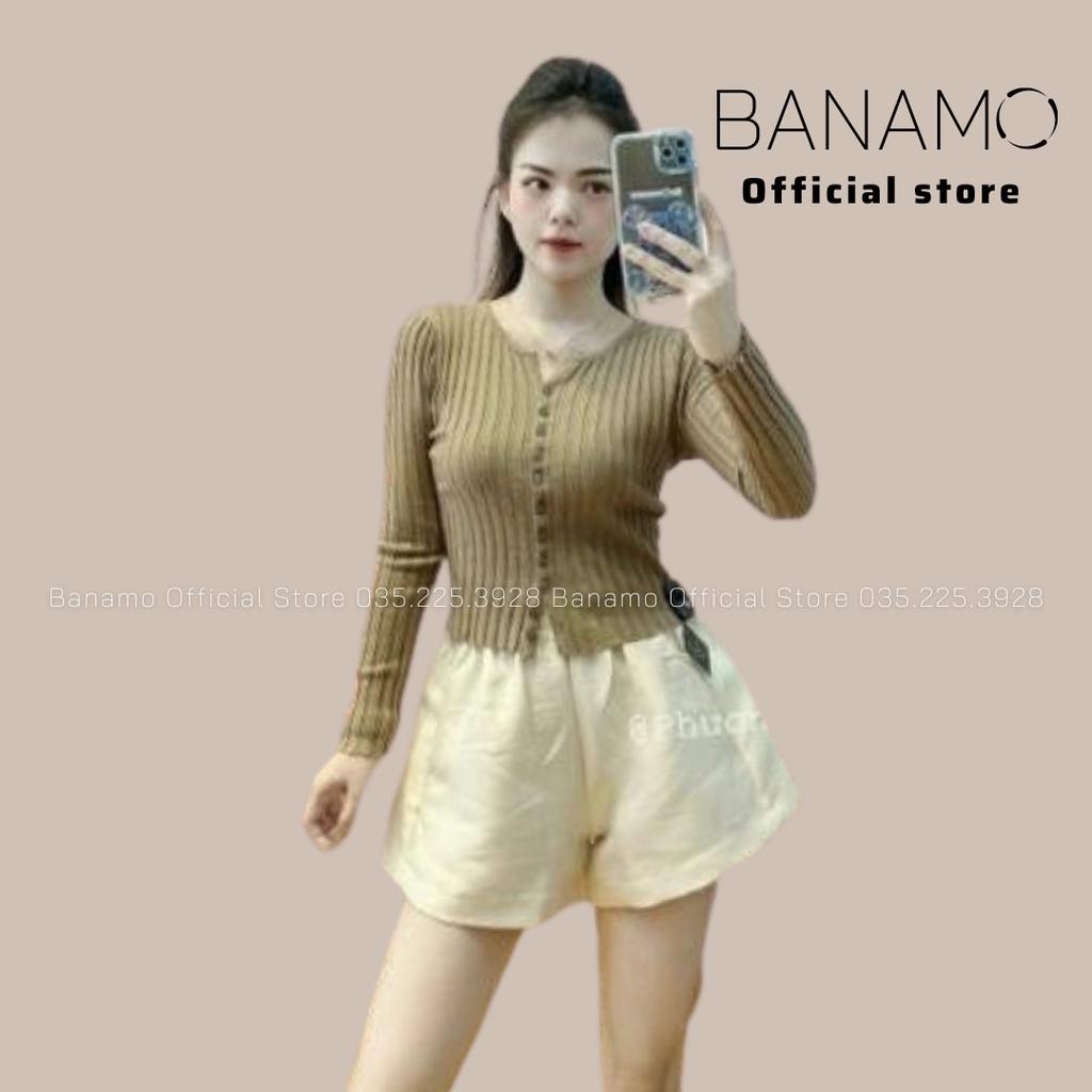 Áo len tăm cúc dọc dài tay nhiều màu thời trang Banamo Fashion 3423