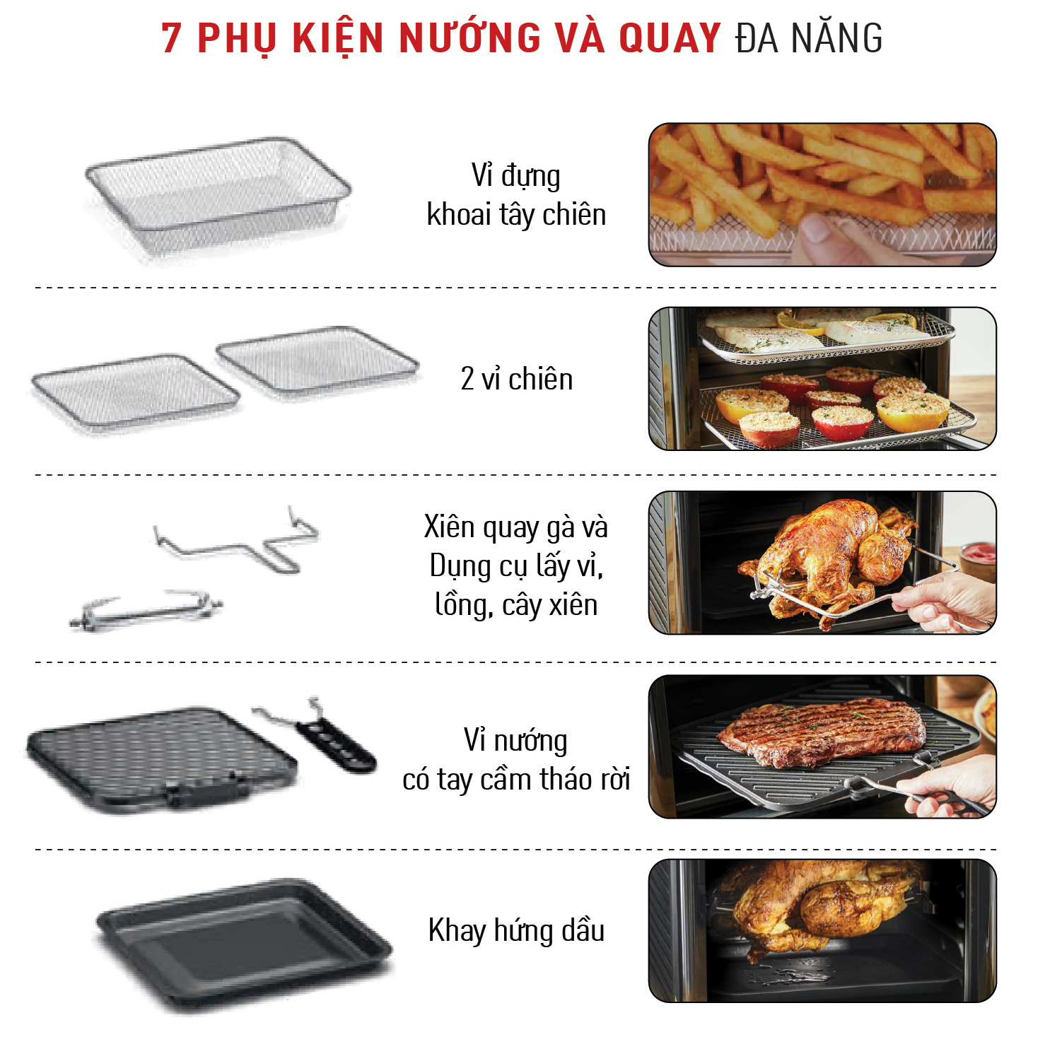 Nồi chiên, nướng, quay không dầu điện tử Tefal FW501815, dung tích 11L - Hàng chính hãng