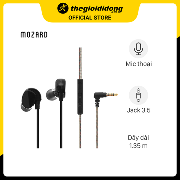 Tai nghe nhét tai dual driver EP Mozard S80 Đen - Hàng Chính Hãng