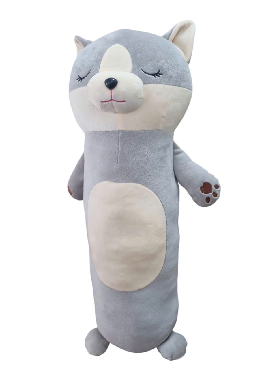 Gối ôm con cáo xám, mèo xám nhắm mắt siêu mềm đáng yêu (65cm) vải miniso mềm mịn êm ái hàng cao cấp
