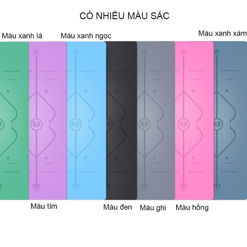 THẢM TẬP YOGA VẬT LIỆU CAO SU TỰ NHIÊN VÀ BỀ MẶT PU CHỐNG TRƠN 183X86CM DÀY 5MM