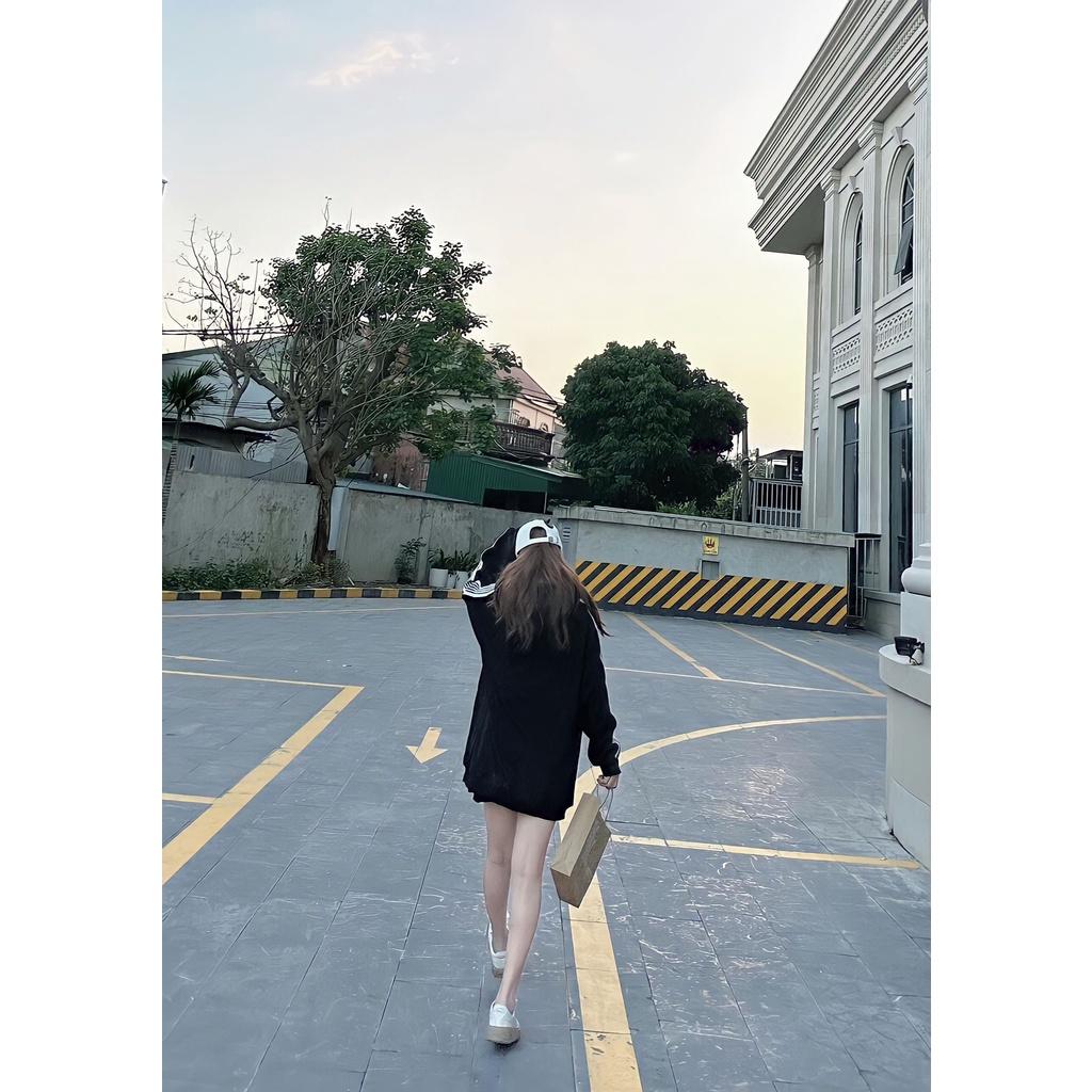 Áo Hoodie Nỉ Nam Nữ Tay Sọc In Chữ NIWNIW Mũ Trùm