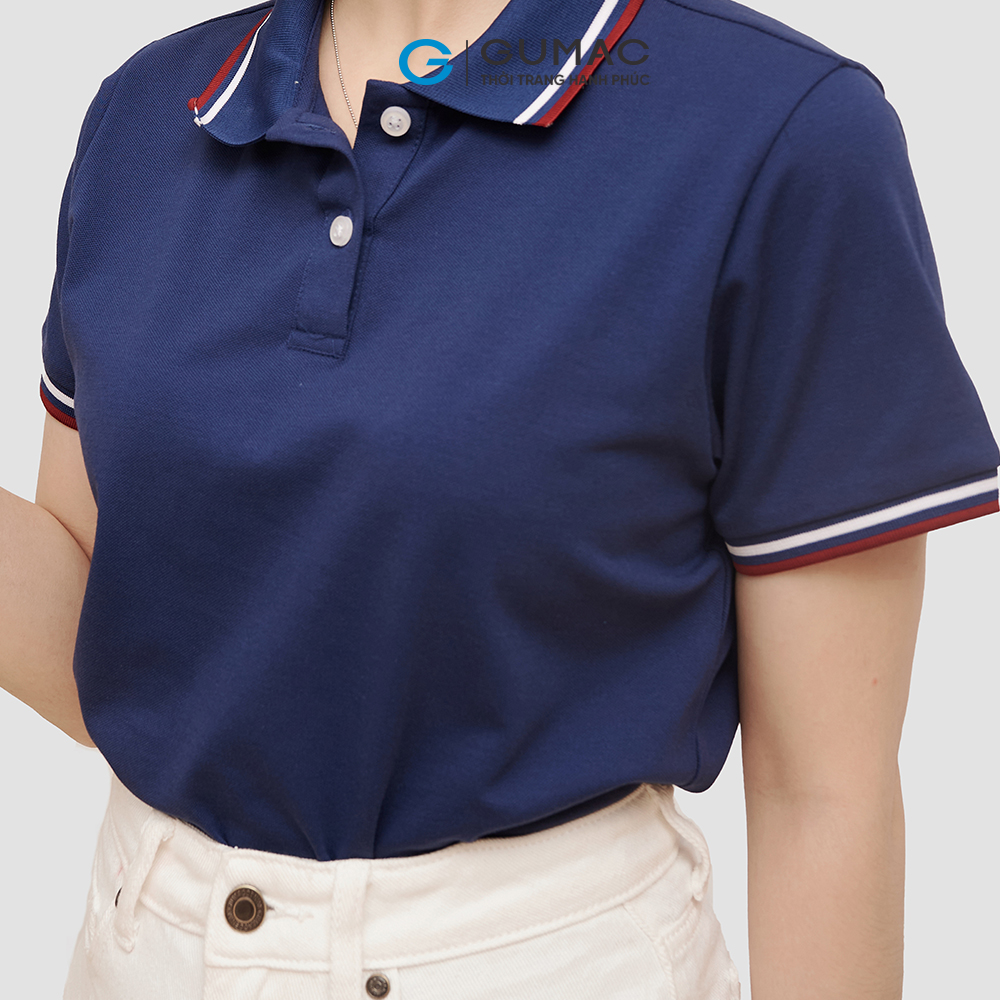 Áo polo nữ GUMAC ATC06002 bo phối viền
