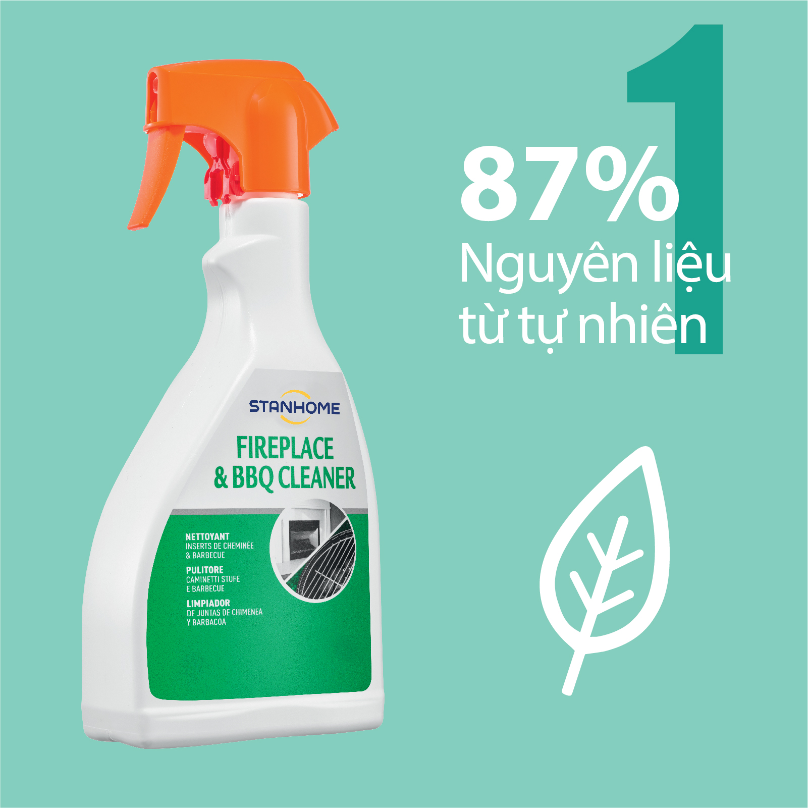 Xịt làm sạch bếp nướng BBQ, lò sưởi Stanhome Fireplace & BBQ Cleaner 500ml