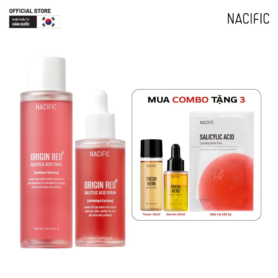 Combo Nacific Tinh chất Origin Red Salicylic Acid Serum 50ml + Nacific Nước hoa hồng Origin Red Salicylic Acid Toner 150ml